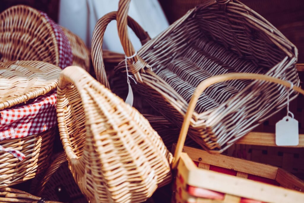 pexels photo 94296 94296 A variety of handcrafted wicker baskets showcasing traditional craftsmanship.